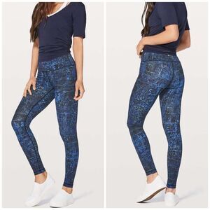 Lululemon Size 4 Wunder Under Hi-Rise Tight City Lights Multi Blue & Black